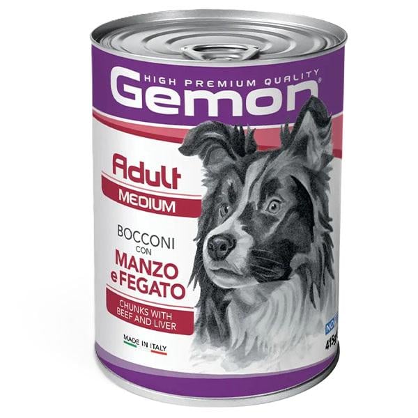 Корм для собак влажный GEMON Dog Wet Medium говядина с печенью 415 г (000025781)