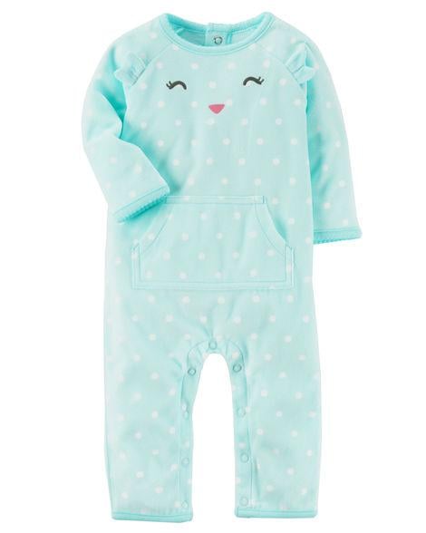 Слип микрофлисовый Carter's 3 месяца Бирюзовый в горошек (0530)