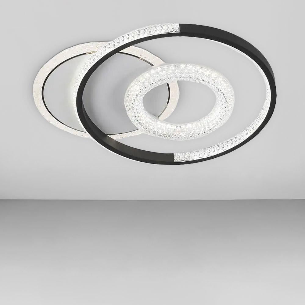 Люстра стельова світлодіодна Led Light House SC-19015-410х340 WH+BK 2,4G 74W 410х340х60 мм Білий/Чорний