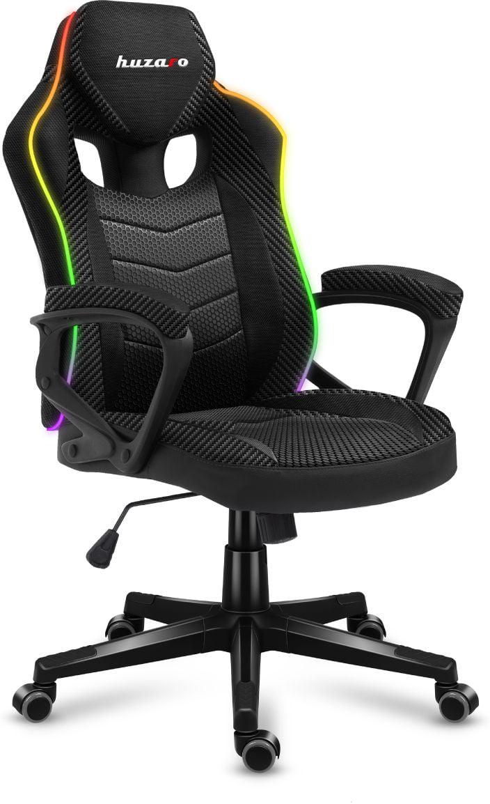 Крісло геймерське з RGB підсвіткою Huzaro Force 2.5 RGB тканина до 130 кг Чорний - фото 4