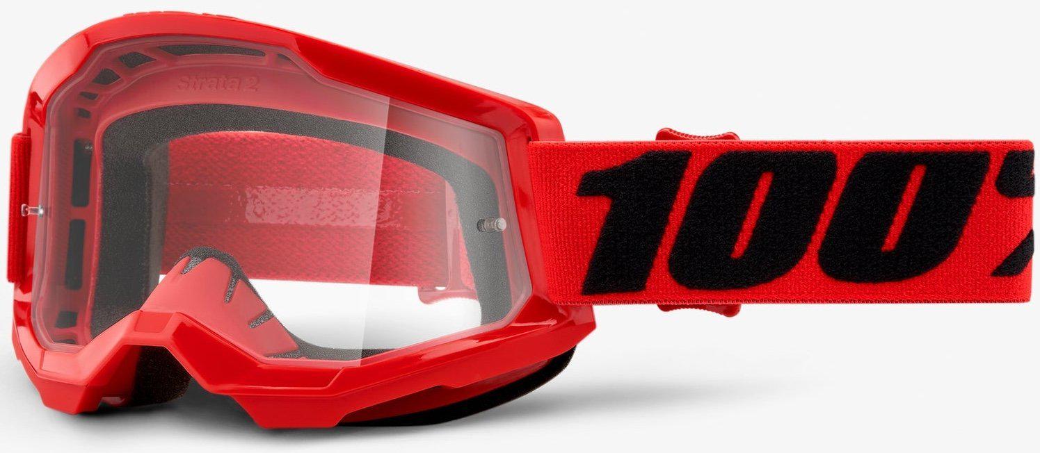 Мотоокуляри 100% STRATA 2 Goggle Red/Clear Lens (34639)