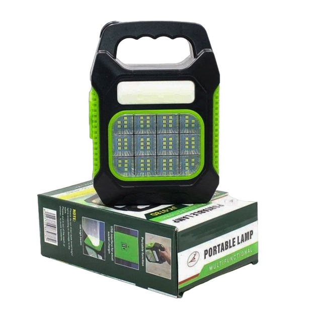 Фонарик переносной JY-978B Power Bank с солнечной панелью Зеленый