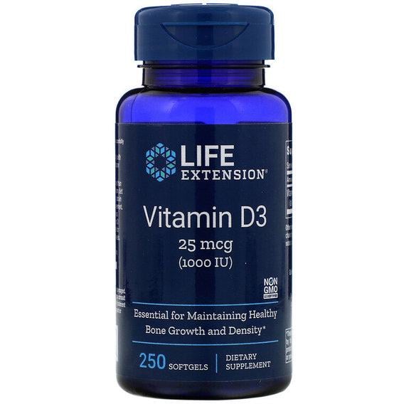 Витамин D Life Extension Vitamin D3 1,000 IU 250 Softgels (LEX-17512)