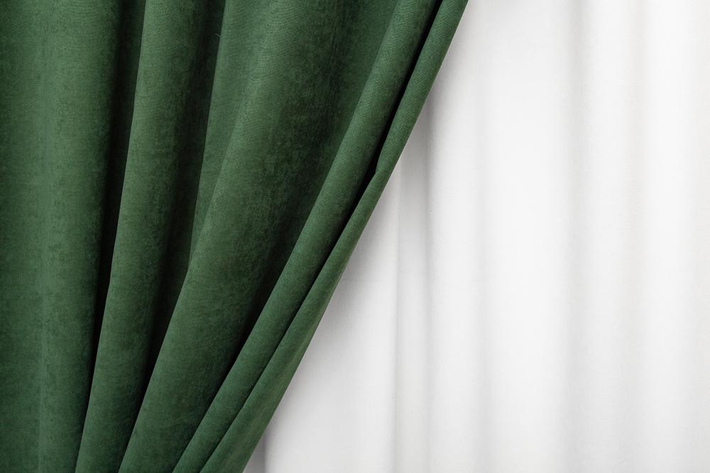 Комплект штор Микровельвет 1,5x2,85 м 2 шт. №12 Зеленый (2874-01) - фото 2 Комплект штор Микровельвет 1,5x2,85 м 2 шт. №12 Зеленый (2874-01) - фото 2