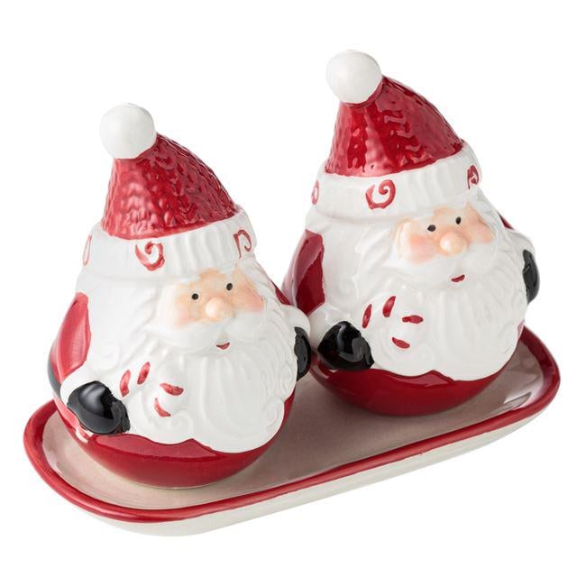 Набор для соли и перца Санта с конфетами керамика на подставке 13x6x11 см 2 шт. (20UHUG)
