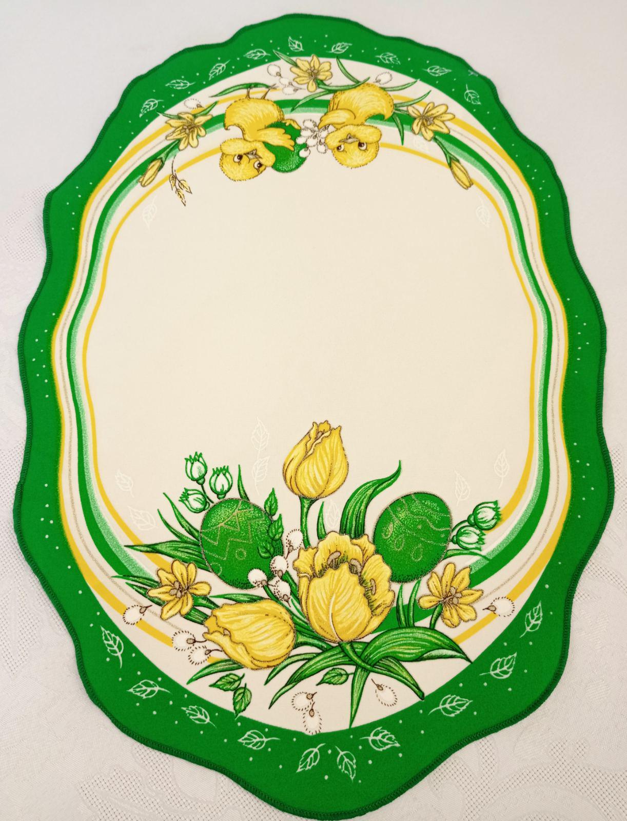 Салфетка пасхальная Print Easter Flowers 35x45 см Green Cream (CN14570)