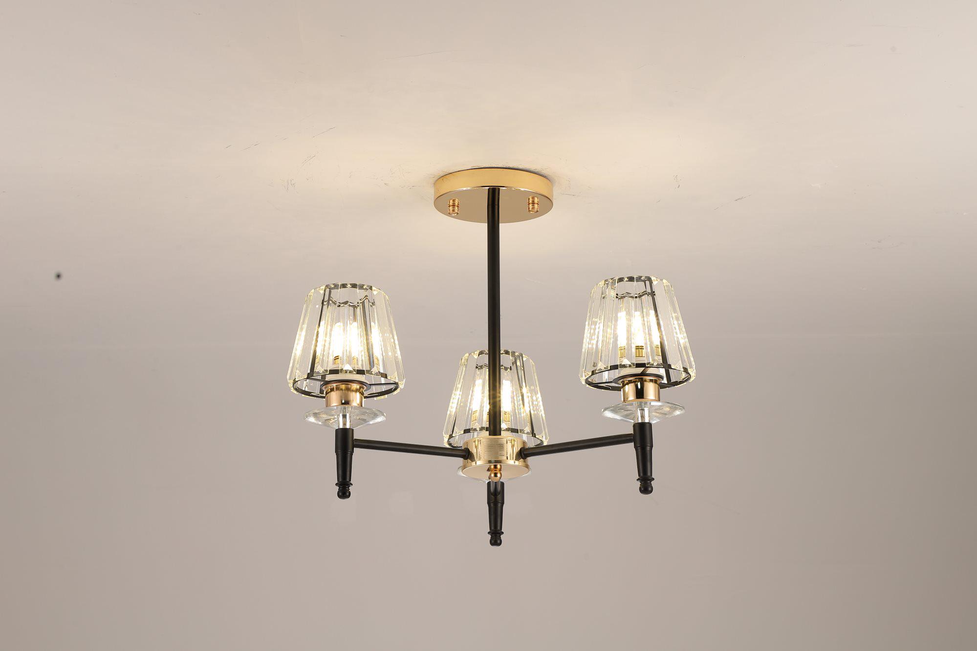 Люстра декоративная Sirius GLX-23746-3 GD+BK