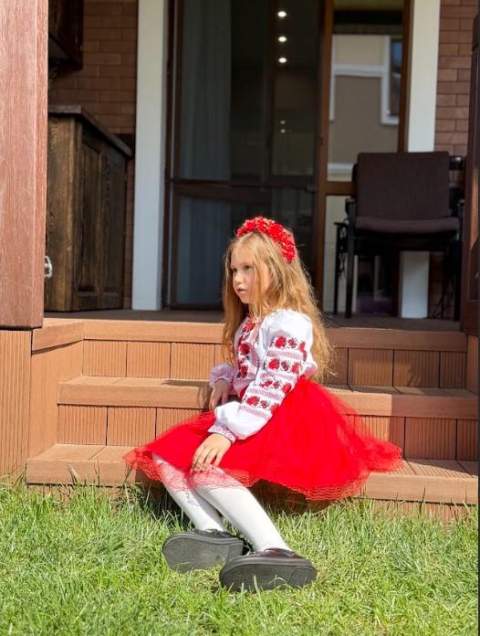 Костюм вышиванка для девочки 104 см Белый/Красный - фото 10 Костюм вышиванка для девочки 104 см Белый/Красный - фото 10