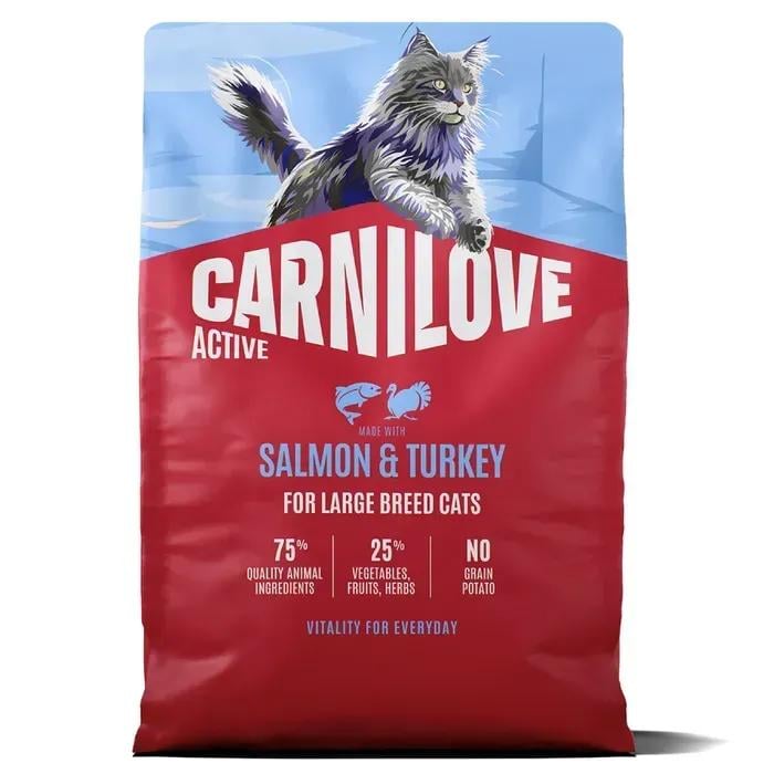 Корм сухий Carnilove Active Salmon & Turkey Large Breed для кішок великих порід лосось та індичка 2 кг (173716)