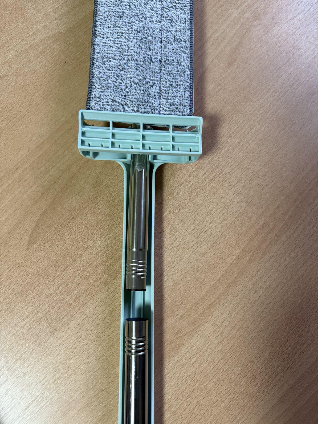 Швабра-окномойка автомат PREMIUM с механизмом отжима с 2 насадками и металлической ручкой 120 см (26566369) - фото 7