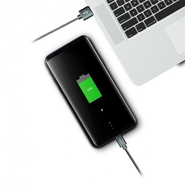Кабель Rock USB - Type C 2 м Tarnish (3A QC3.0) - фото 2