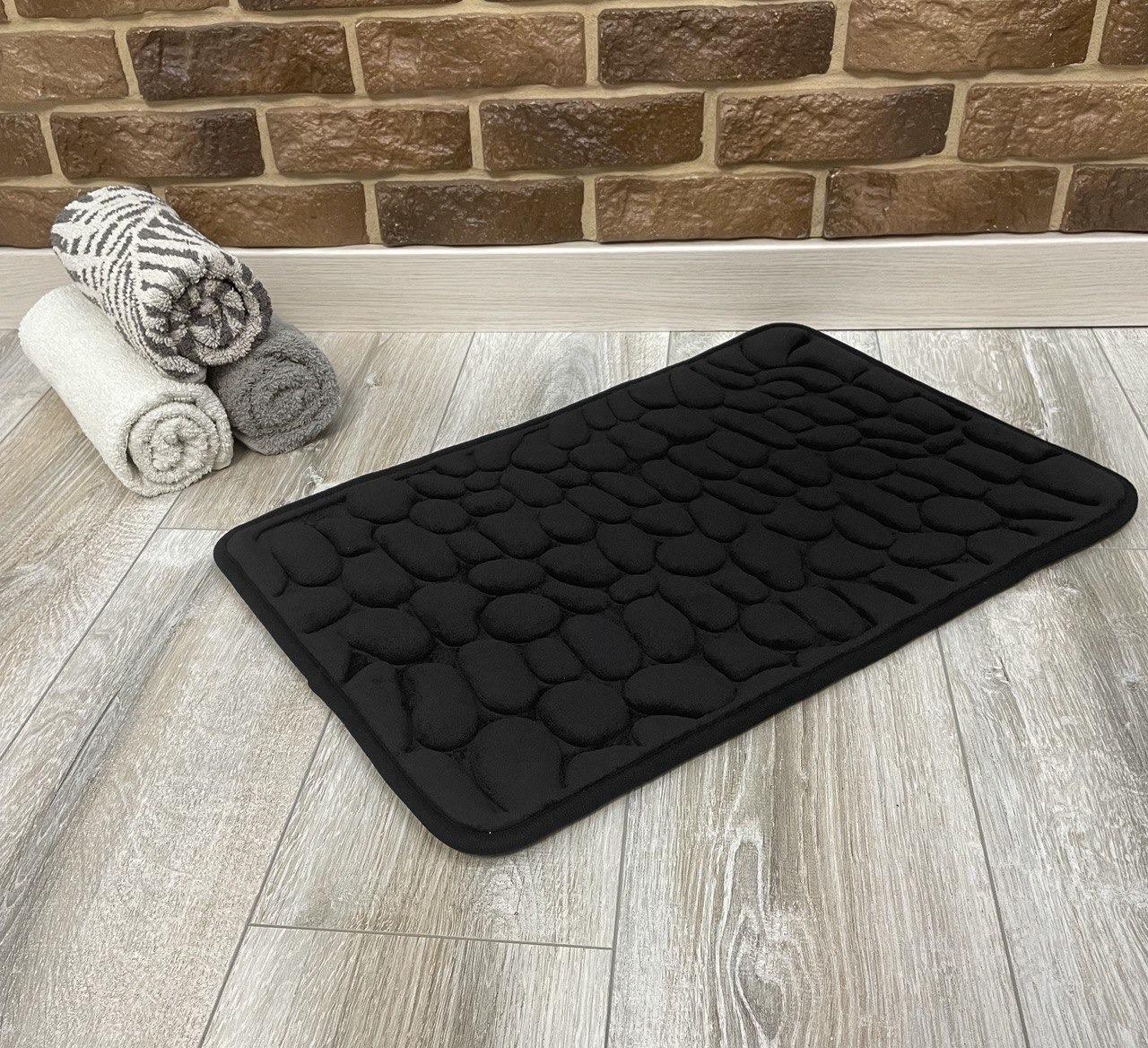 Коврик для ванной Stone Premium Memory Foam 60х40 см Чёрный (KMS0004) - фото 5 Коврик для ванной Stone Premium Memory Foam 60х40 см Чёрный (KMS0004) - фото 5