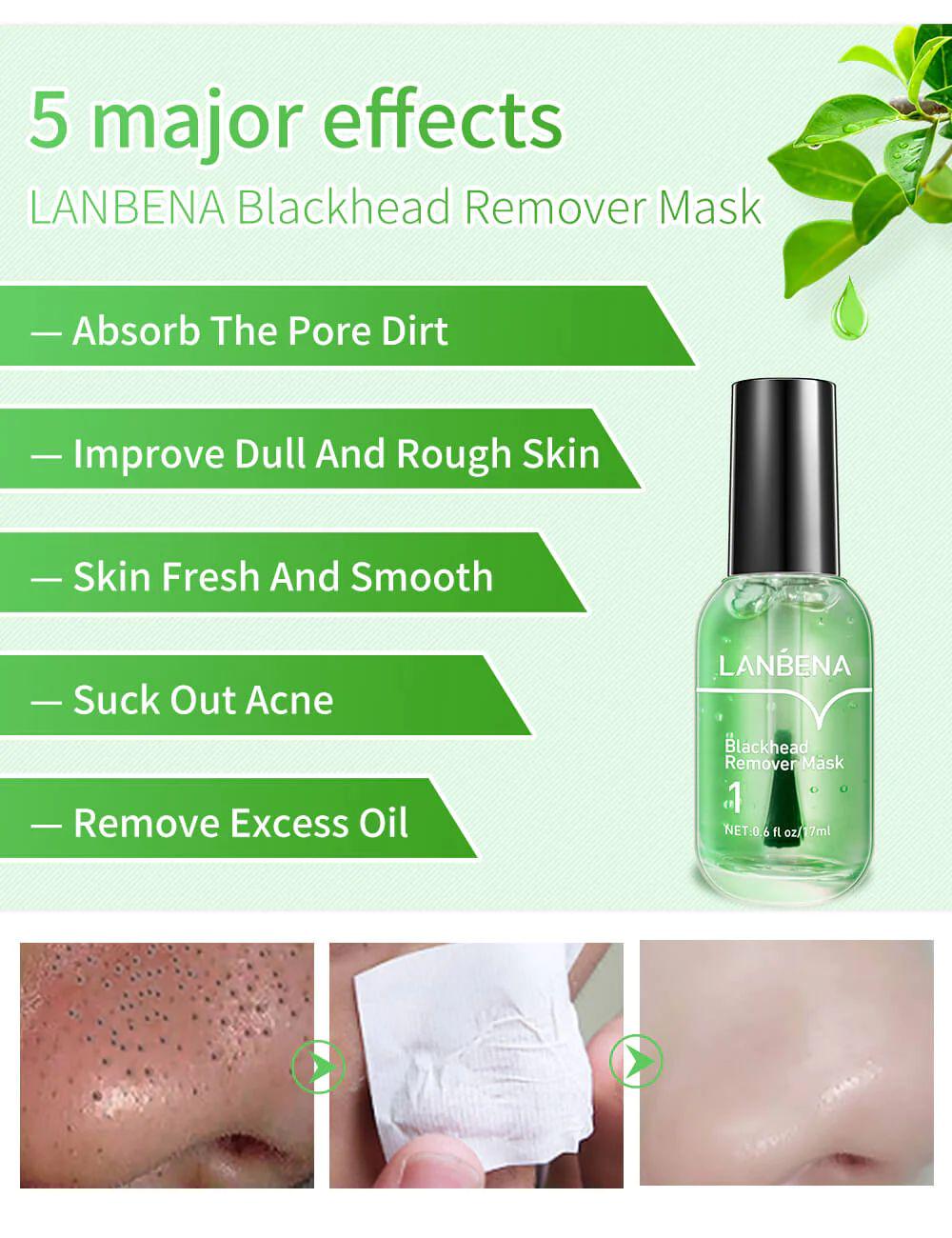 Маска-сироватка LANBENA Blackhead Remover Mask №1 для видалення чорних крапок глибоке очищення з паперовими смужками 17 мл - фото 7