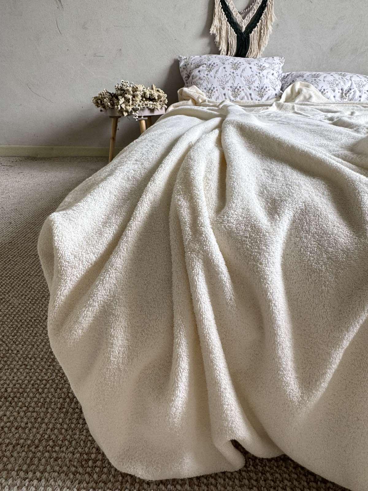 Простынь-покрывало махровое ZEINTEX MADEIRA хлопковое 150х220 см Молочный (26982210) - фото 8