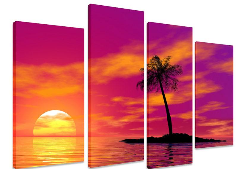 Модульная картина KIL Art Малиновый закат на холсте из четырех частей 89x56 см (M4_M_490)