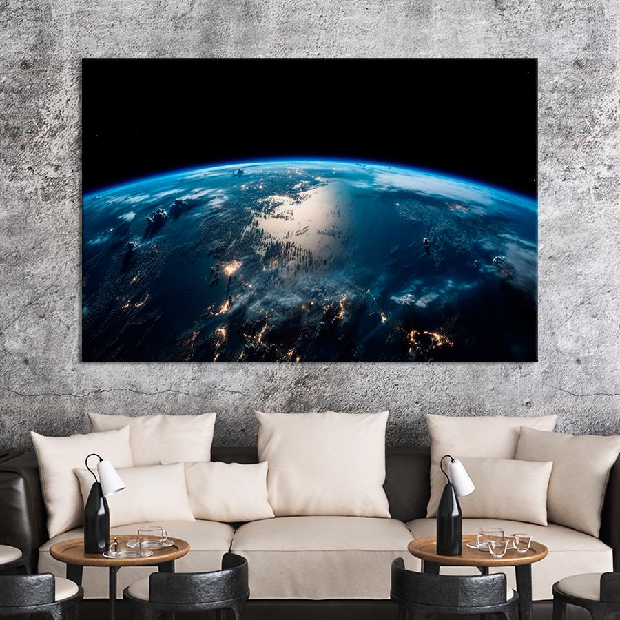 Картина космос Планета Земля вид с космоса 51x34 см (A1278-1)