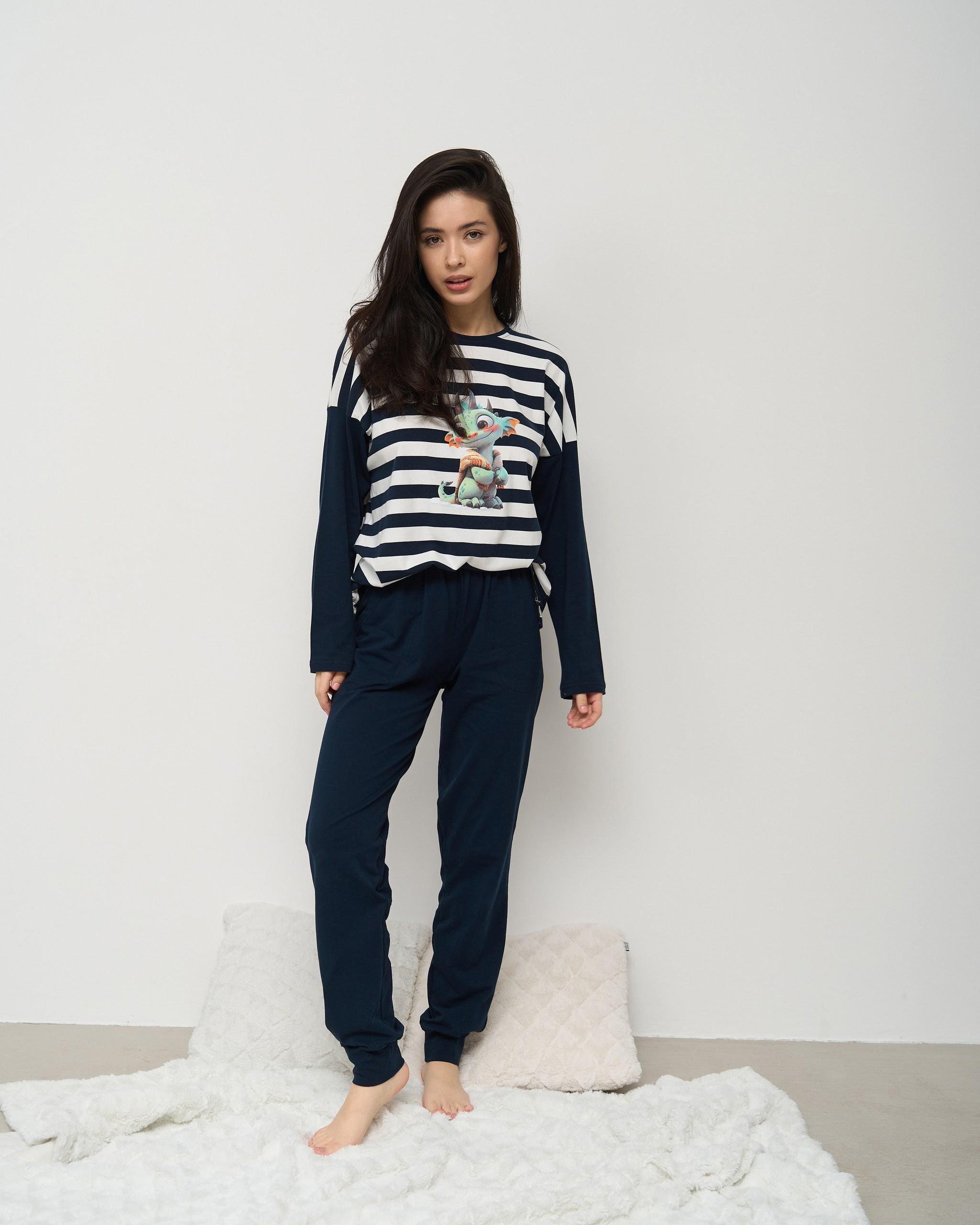 Пижама женская Family look Дракончик M Темно-синий (96734)