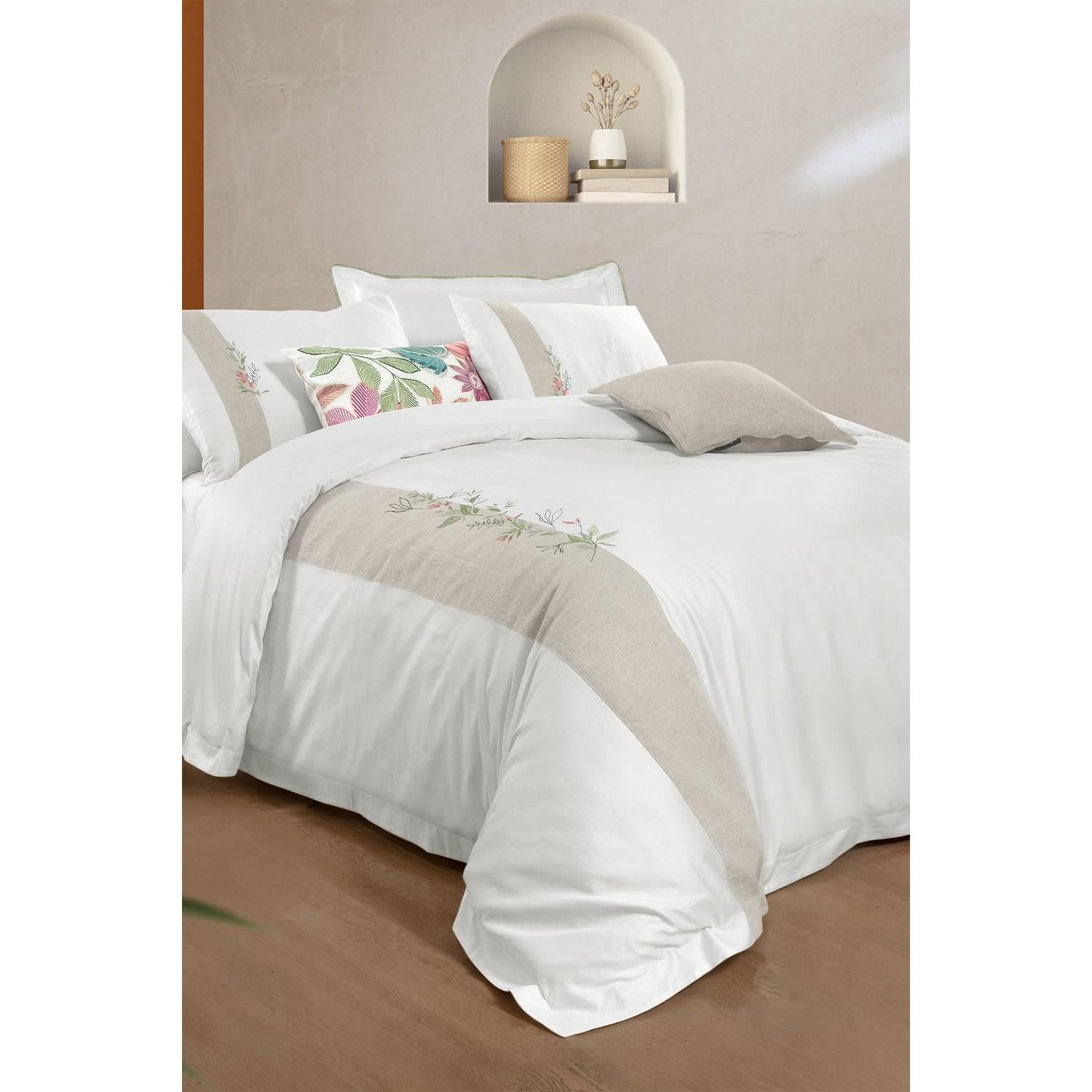 Постельное белье Sarev Dorena k.beyaz 300ТС делюкс сатин евро