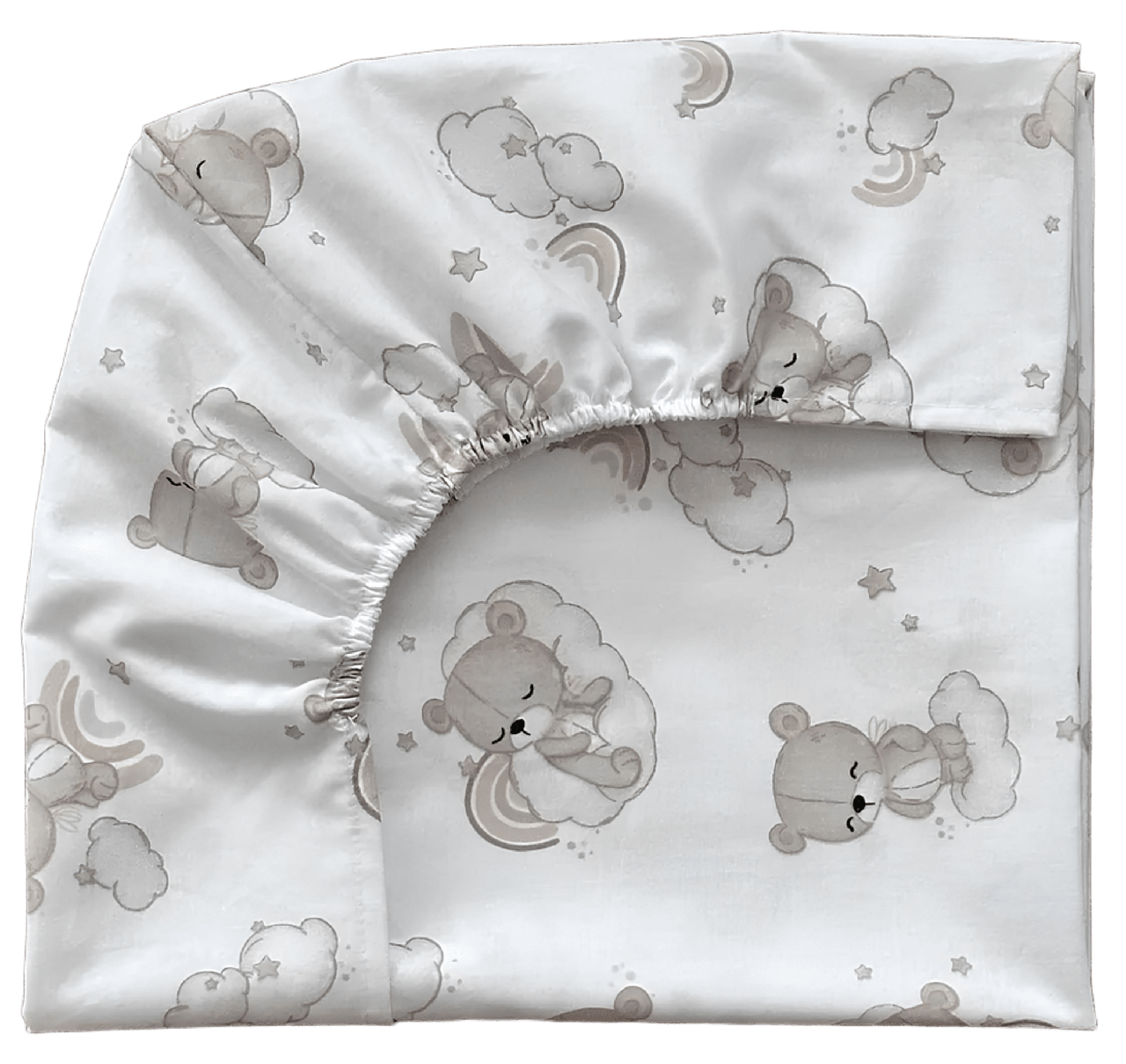 Простынь детская на резинке BST 120х60 см Белый/Бежевый (2505464460)