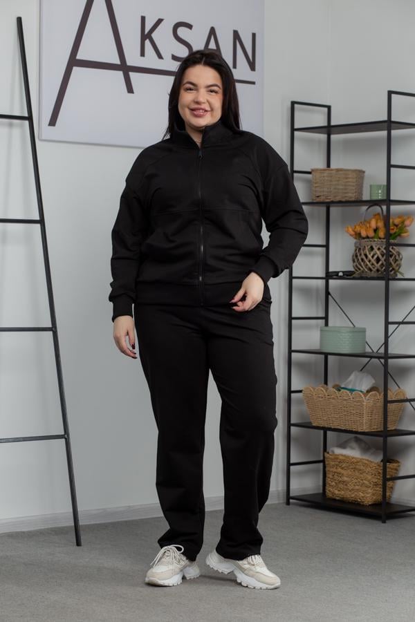 Спортивный костюм женский AKSAN двойка XL Черный (25.2619_black_48(XL))