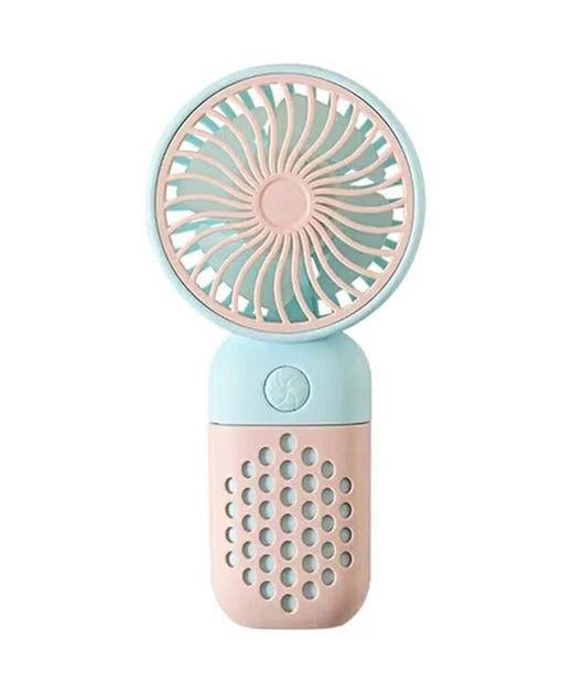Вентилятор ручной Mini Fan Z8 7186 аккумуляторный c USB-зарядкой Голубой с розовым (30306730)