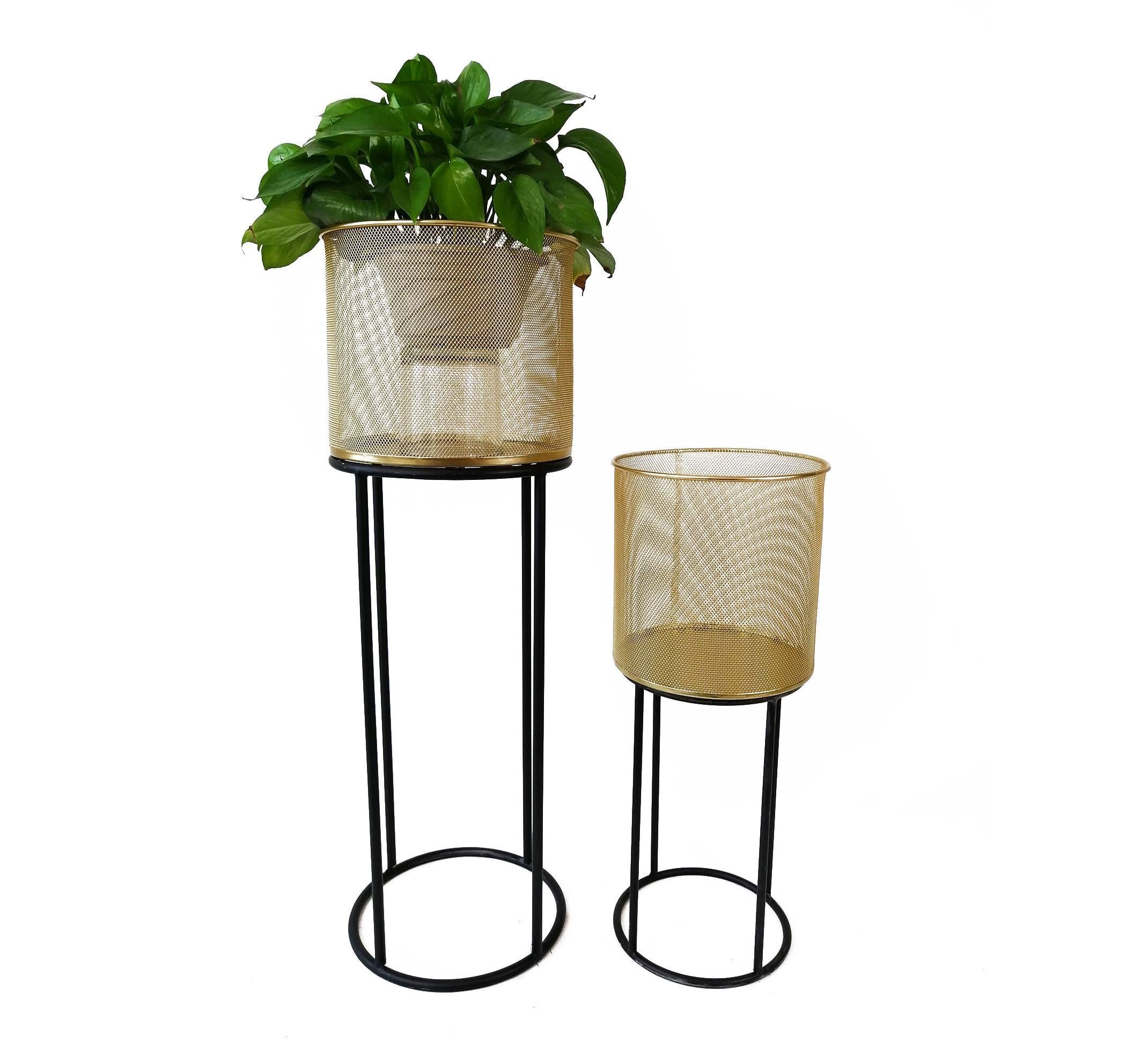 Количество: Ваза металлическая золотая на стенде Набор из 2 шт Гранд Презент 70329