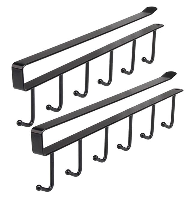 Вешалка навесная с крючками металлическая по 6 крючков 2 пр. 26 см Черный