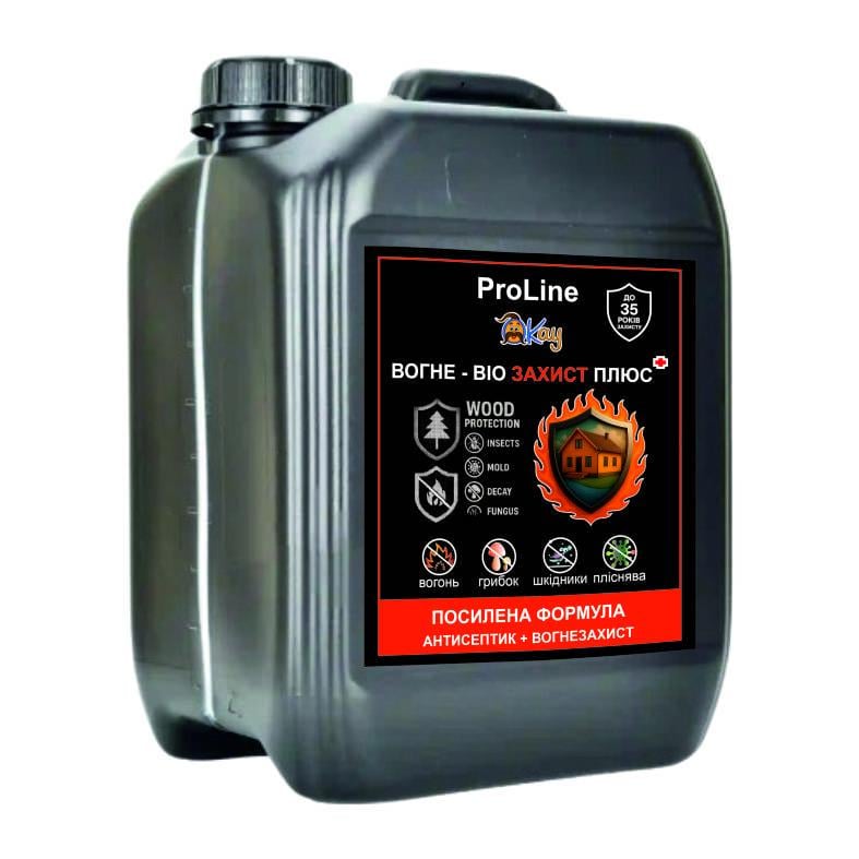 Вогнебіозахист для деревини OKAY Proline PLUS захисне просочення антисептичне/готовий розчин 10 л