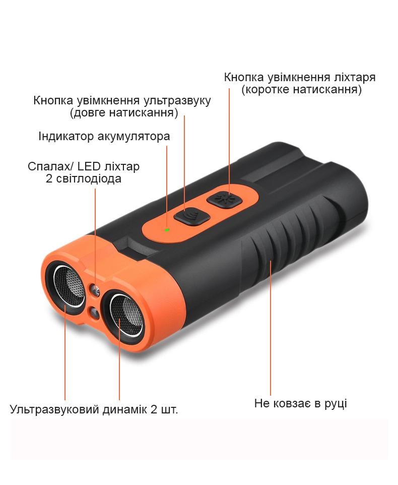 Отпугиватель собак ультразвуковой Anti Dog Bark 2 динамика с фонариком зарядка от USB Черный (QG-07) - фото 3 Отпугиватель собак ультразвуковой Anti Dog Bark 2 динамика с фонариком зарядка от USB Черный (QG-07) - фото 3