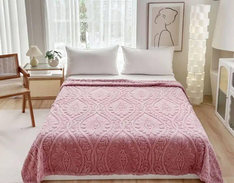 Плед плюшевый евро 200x230 см Розовый (Д-al-dpl-001-04)