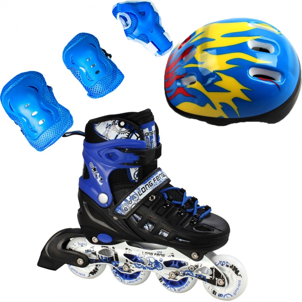 Ролики детские раздвижные набор Scale Sports Combo Ecoline USA защита/шлем р. 34-37 Синий (2T3040S)