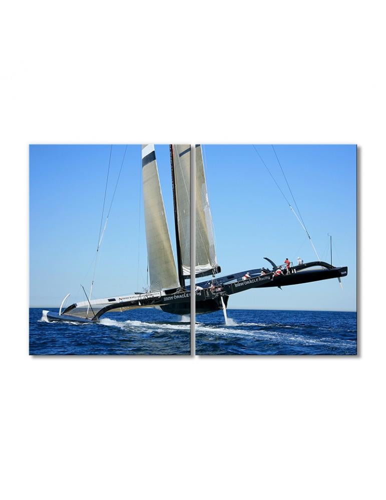 Картина модульная Парусные яхты и суда на подводных крыльях 2 модуля 30х45 см