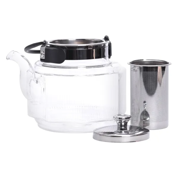 Заварювальний чайник із жаростійкого скла зі знімним фільтром 1,1 л Прозорий - фото 3 Заварювальний чайник із жаростійкого скла зі знімним фільтром 1,1 л Прозорий - фото 3