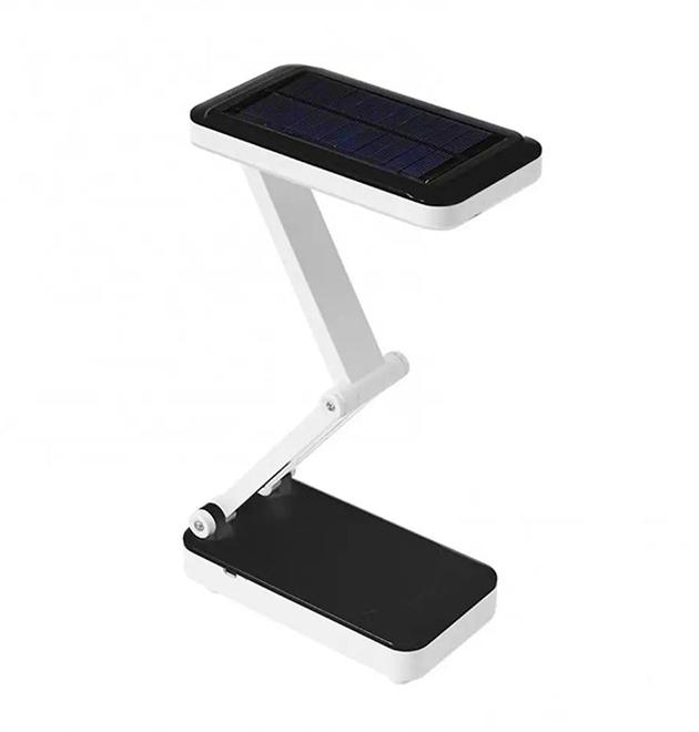 Лампа портативная на солнечной батарее настольная раскладная LED Solar USB Аккумулятор 1200 mAh Белый с черным