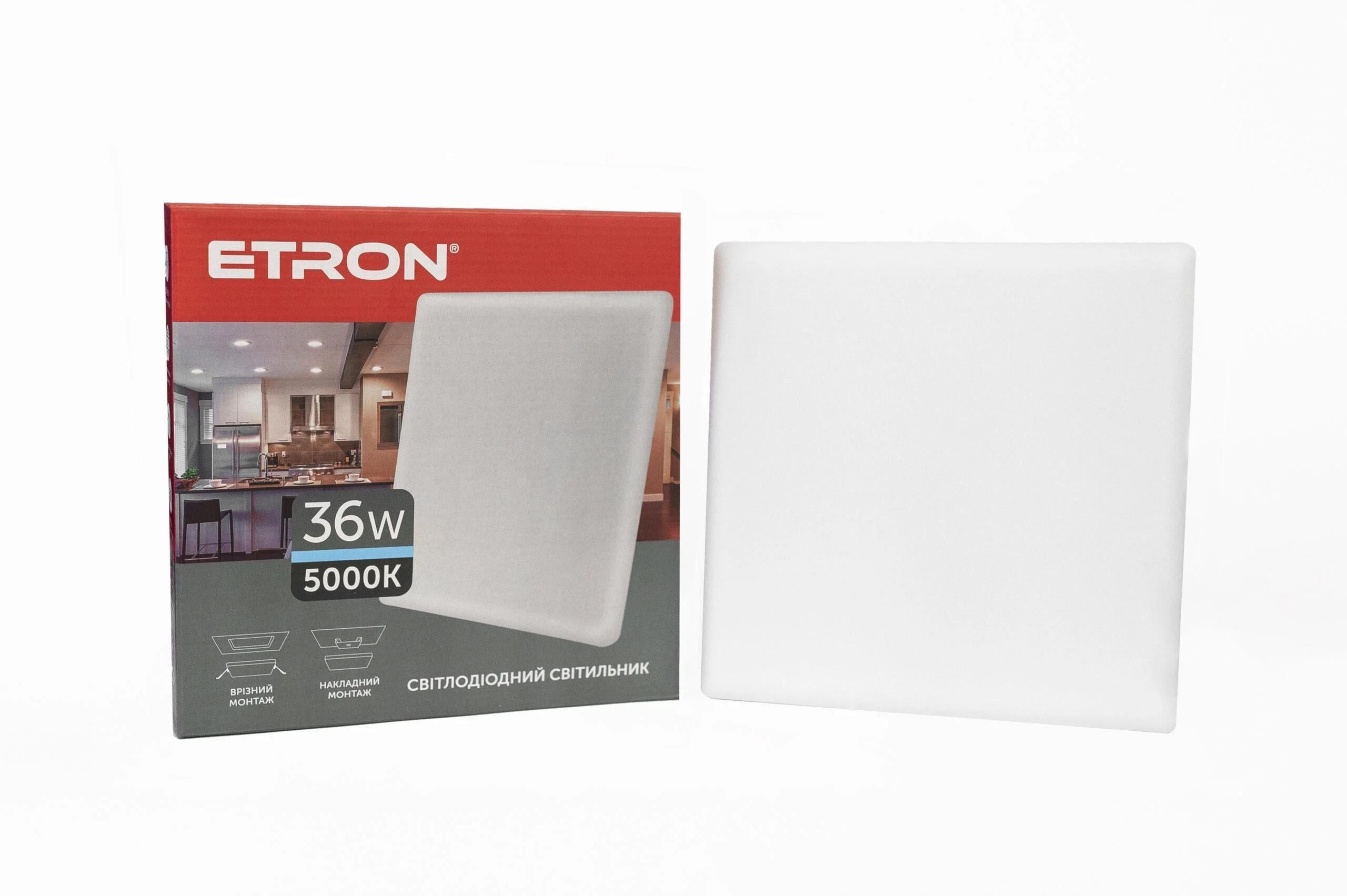 LED-светильник квадратный ETRON 1-EMP-764 Multipurpose 36W 5000К IP20 (27551863)