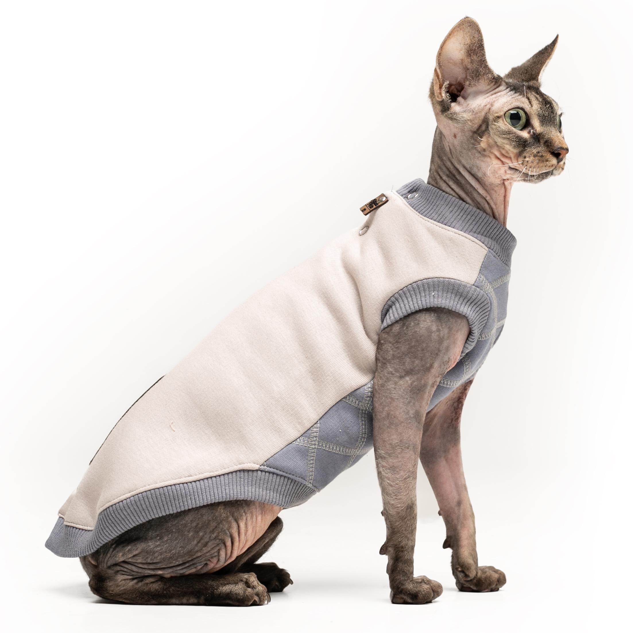 Кофта для котів без рукавів тепла Style Pets Var XL Gray (471XL)