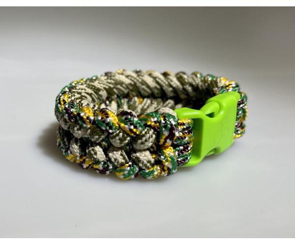 Плетений браслет Safety із паракорду 16,5 см Жовто-зелений (9294)