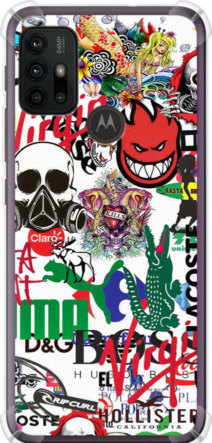Чехол на Motorola Moto G30 Many different logos (4022sp-2320-42517)