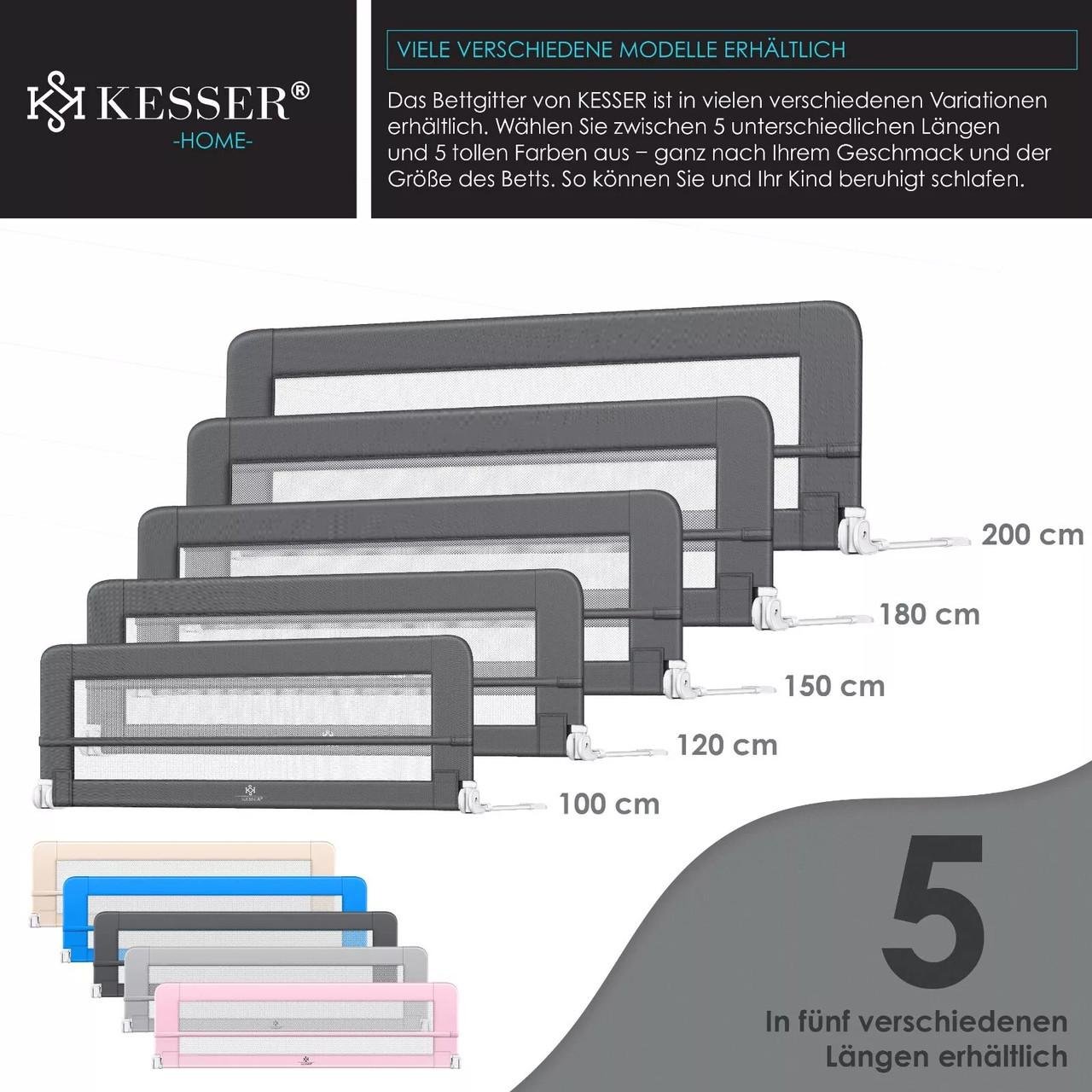 Ограждение детской кровати KESSER 200 см Темно-серый - фото 3