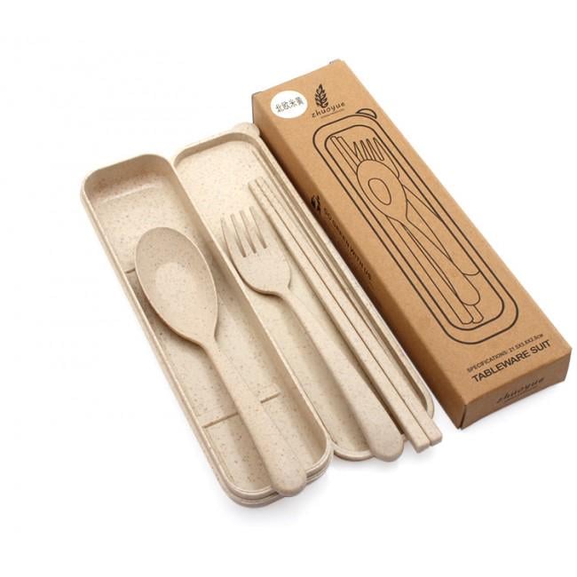 Набор столовых приборов Эко 3в1 Бежевый (402216)