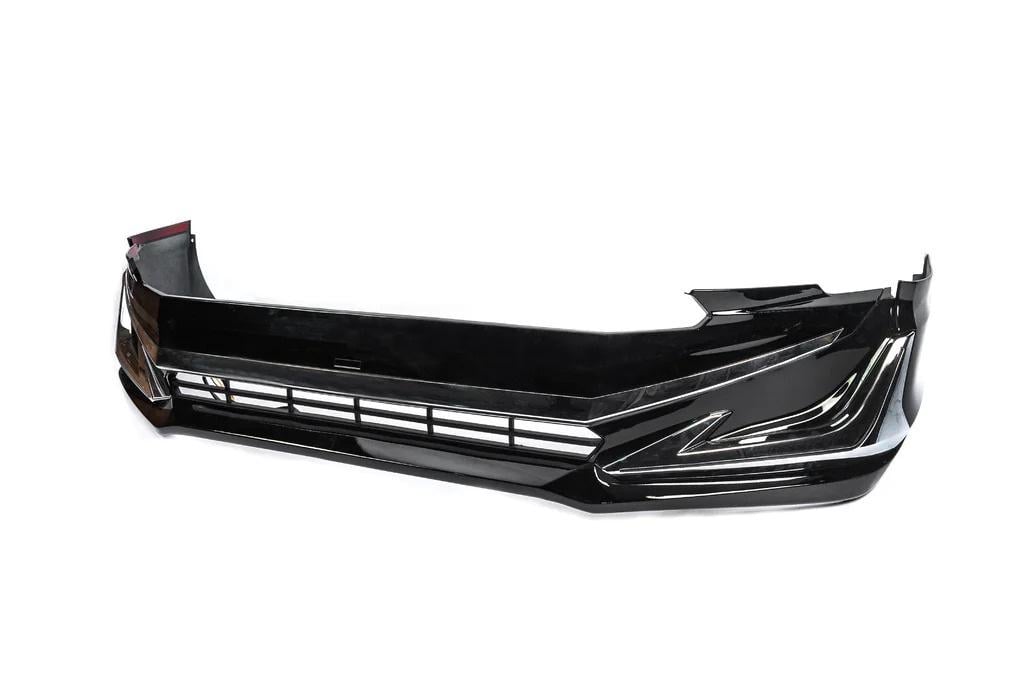 Накладка на бампер передний Modelista V3-LED 2017-1234 Upgrade для Toyota Land Cruiser Prado 150 abs-пластик Черный (151782)