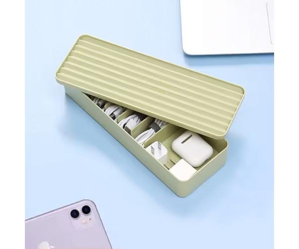 Органайзер для USB-кабелей с крышкой 27,2x9,6x6 см Зеленый (1319)