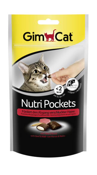 Лакомство для кошек Gimcat Nutri Pockets с говядиной и солодом 60 г (1233229913)