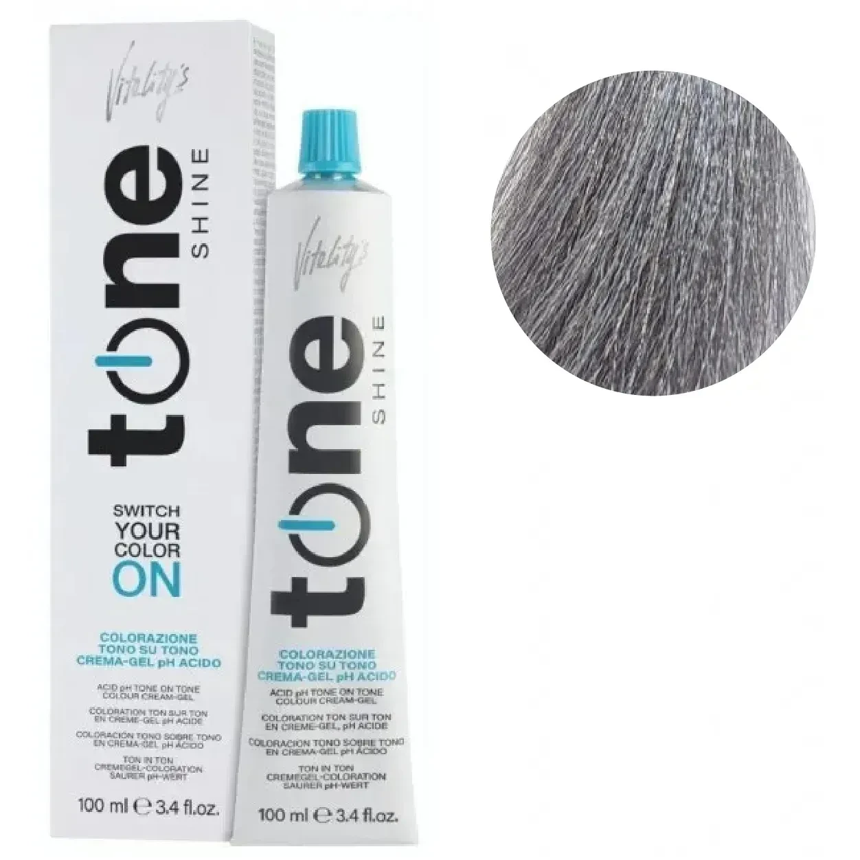 Гель-краска для волос тонирующая безаммиачная Tone Shine Vitality's 8/1 Светло-пепельный блонд 100 мл