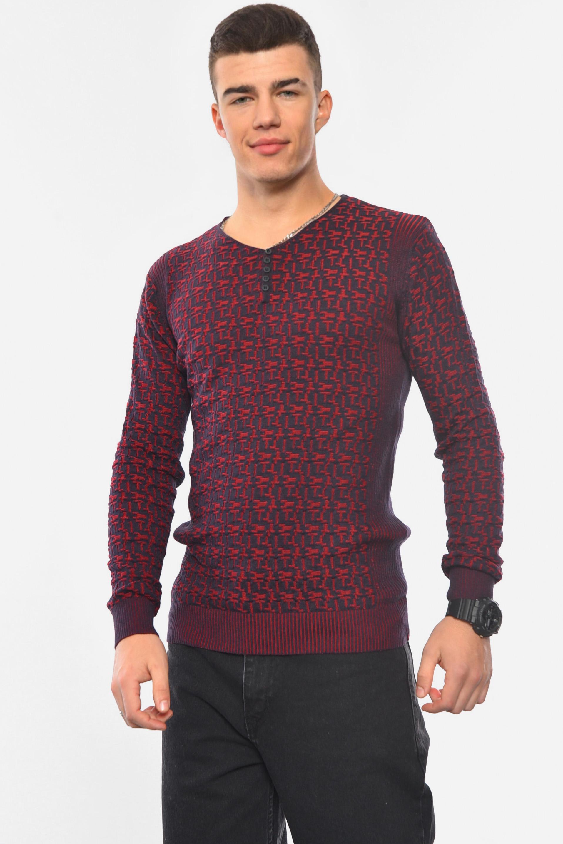 Свитер мужской XL Бордовый (193564) - фото 2 Свитер мужской XL Бордовый (193564) - фото 2