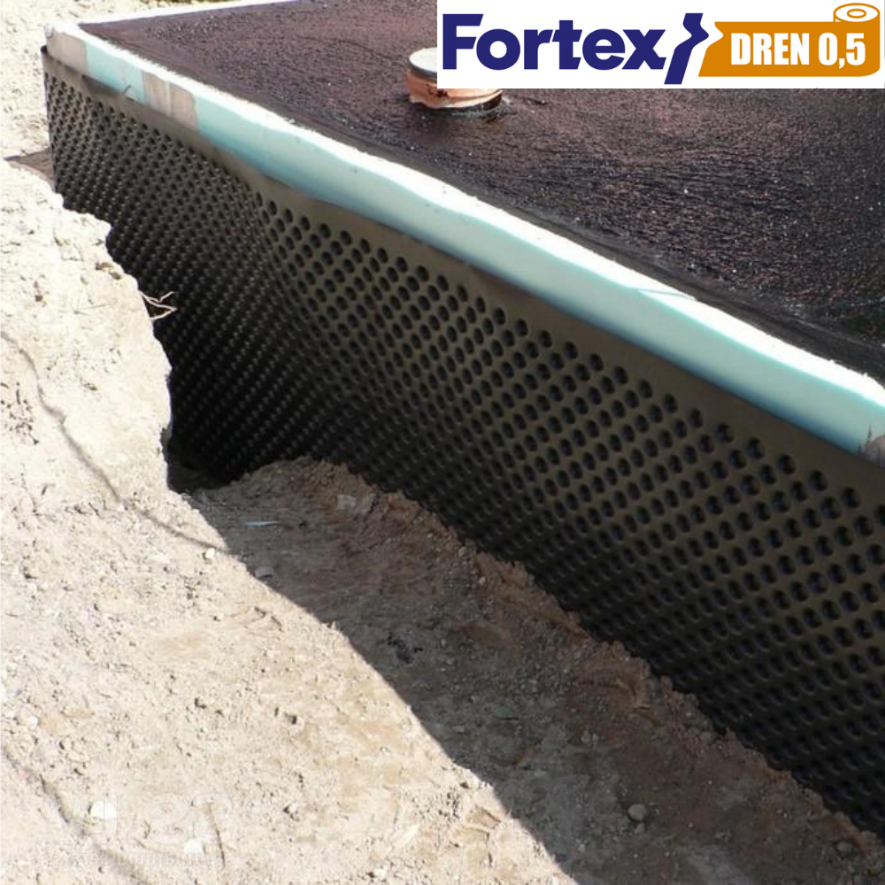 Мембрана для фундамента дренажная Fortex DREN 0,5 1x20 м 20 м2 (340052) - фото 11 Мембрана для фундамента дренажная Fortex DREN 0,5 1x20 м 20 м2 (340052) - фото 11