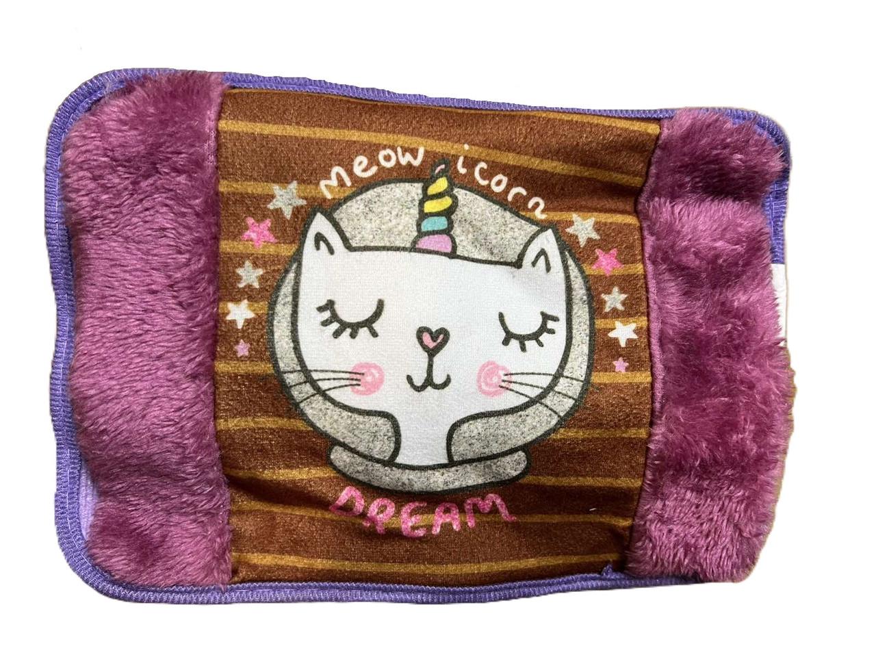 Электрическая грелка-муфта для рук Кот Единорог водяная с подогревом от сети 220V (7G-F-7568S)