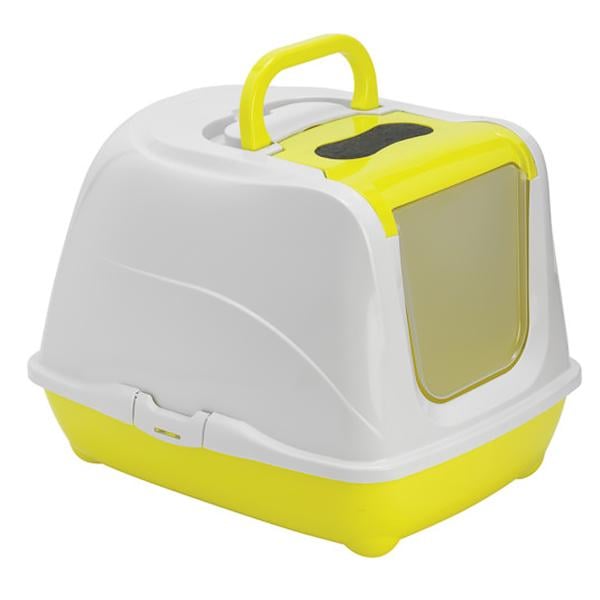 Туалет закритий для кішок із відкидною кришкою Moderna 58х45х42 см Лимонний (C240329)