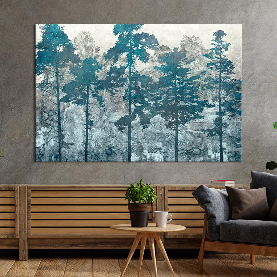 Картина на полотні Мальовничі сосни в лісі 80x54 см (V460-1_L)