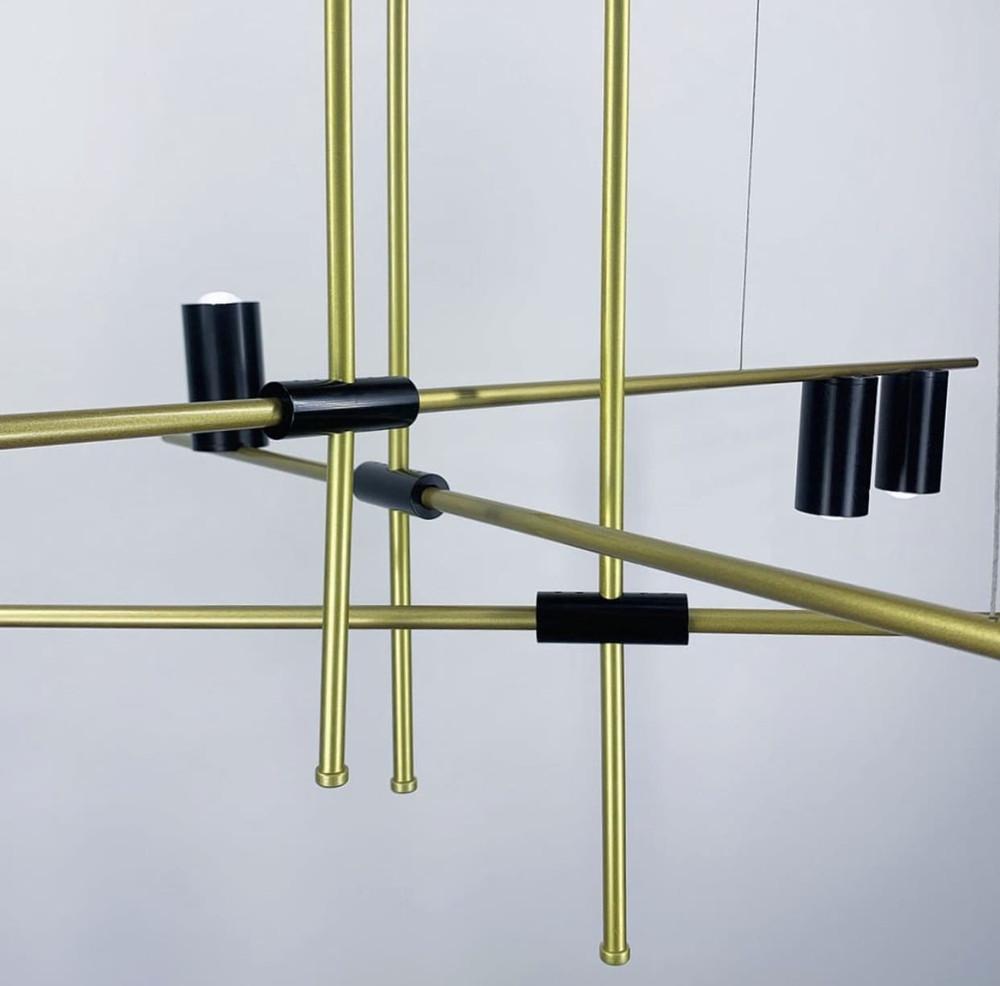 Світильник подовжений з 12 чорними спотами Золотий (LF_Y 8857B-12) - фото 2 Світильник подовжений з 12 чорними спотами Золотий (LF_Y 8857B-12) - фото 2